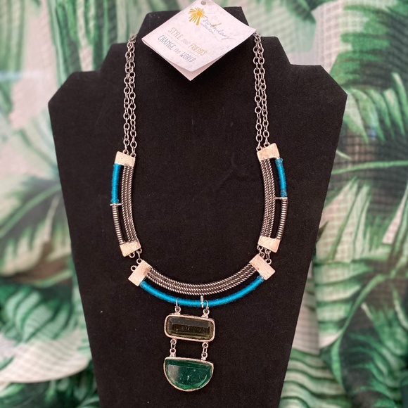 Noonday Collection Jewelry - Silver Chain Necklace with Stones *slight damage